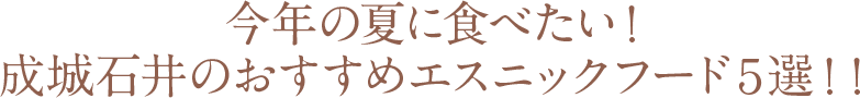 今年の夏に食べたい！成城石井のおすすめエスニックフード５選！！