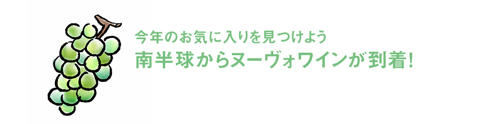 今年のお気に入りを見つけよう 南半球からヌーヴォワインが到着！