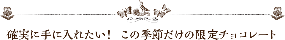 確実に手に入れたい！ この季節だけの限定チョコレート