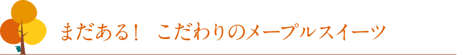 まだある！ こだわりのメープルスイーツ