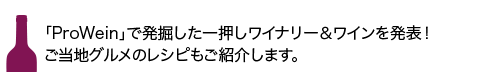 「ProWein」で発掘した一押しワイナリー＆ワインを発表！ご当地グルメのレシピもご紹介します。