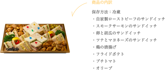 成城石井自家製 ローストビーフとサーモンのサンドイッチアソート