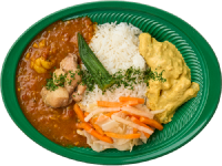 成城石井自家製混ぜて食べる！スリランカ風チキンとジャガイモのあいがけカレー